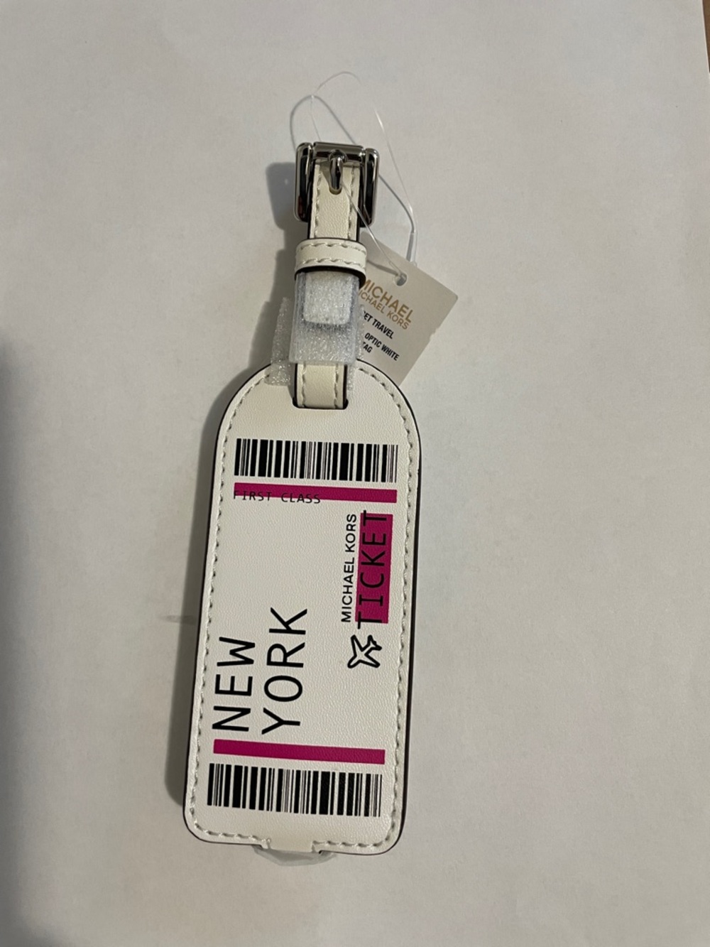 Michael Kors JET SET Travel SLIM LUGGAGE TAG OPTIC WHITE